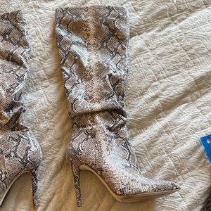 Jessica Simpson Snake Print Heeled Boots